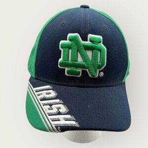 Notre Dame Fighting Irish Adidas Hat Green Navy Baseball Cap Size L-XL